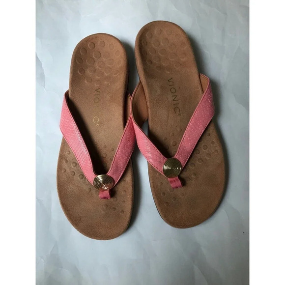Vionic Women’s Hilda Woven Thong Flat flip flops comfort orthotic Sandals 8.5 - Picture 1 of 6